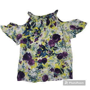 Torrid Peek a boo Shoulder Floral Blouse Women's SZ 1